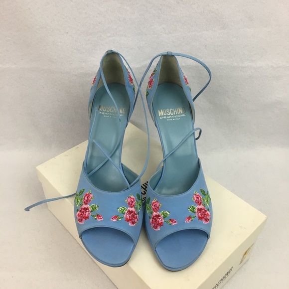 Moschino blue heels sandals size 9.5 - Picture 2 of 8